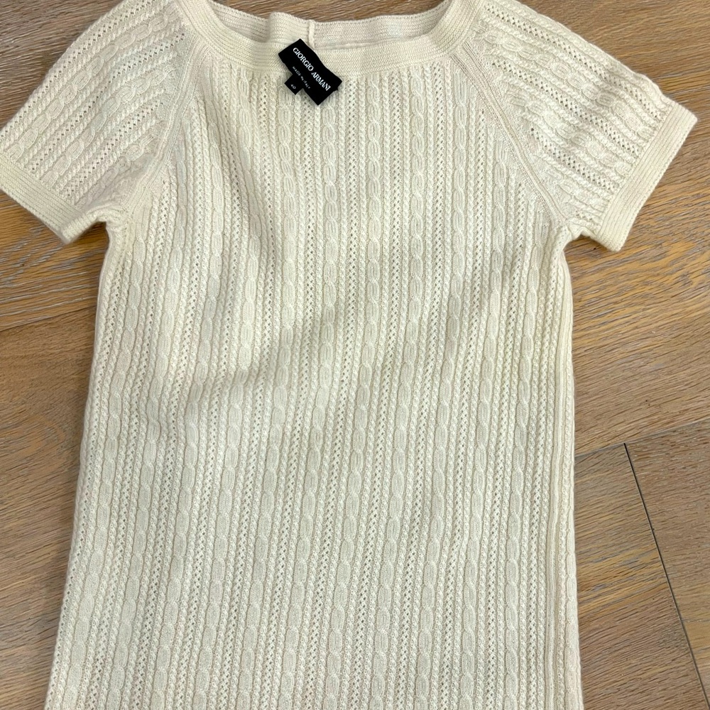 New! Georgio Armani cashmere beige top.